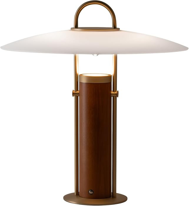 Aisilan 12W LED Gold Desk Lamp, Plug-in Touch Dimmable Bedside Light with Pure Brass, Frosted Gla... | Amazon (US)