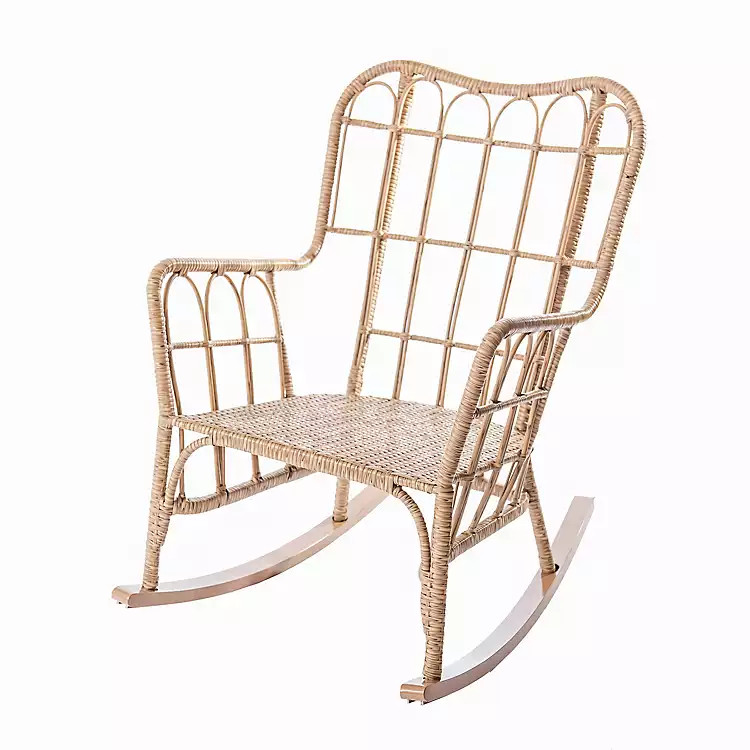 New! Tan Havana Willow Weave Outdoor Rocker | Kirkland's Home