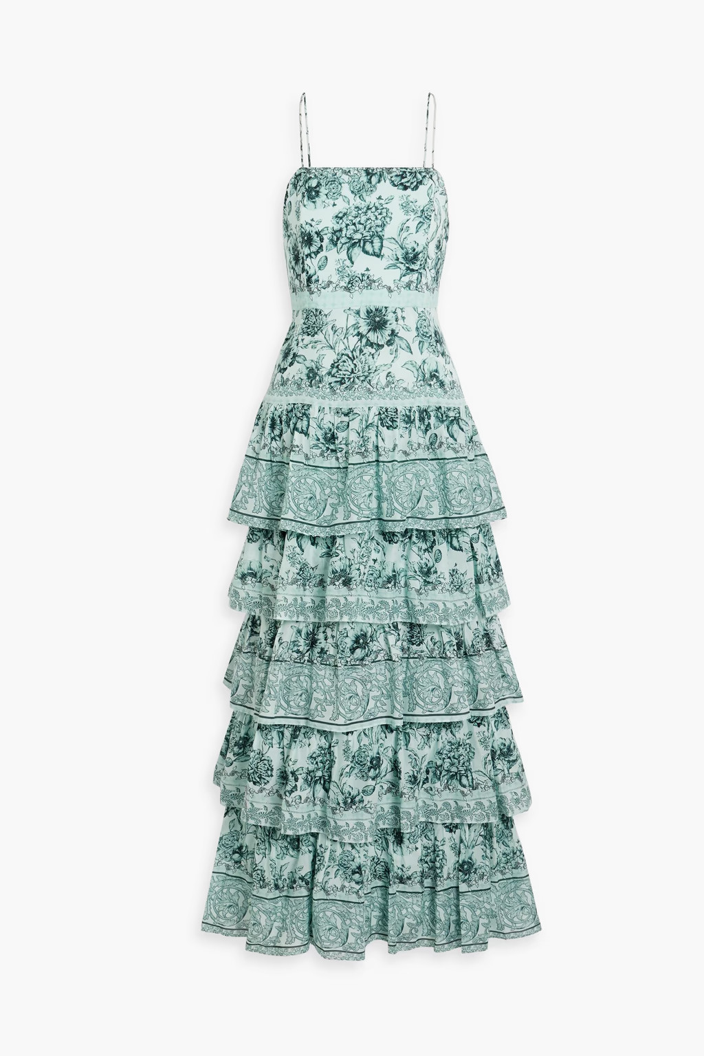 Valencia tiered printed cotton-voile maxi dress | The Outnet (US and CA)