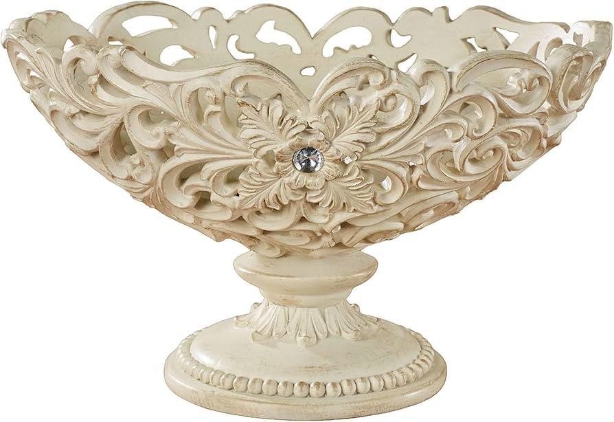 Touch of Class Openwork Decorative Centerpiece Bowl Only Ivory/Gold | Amazon (US)