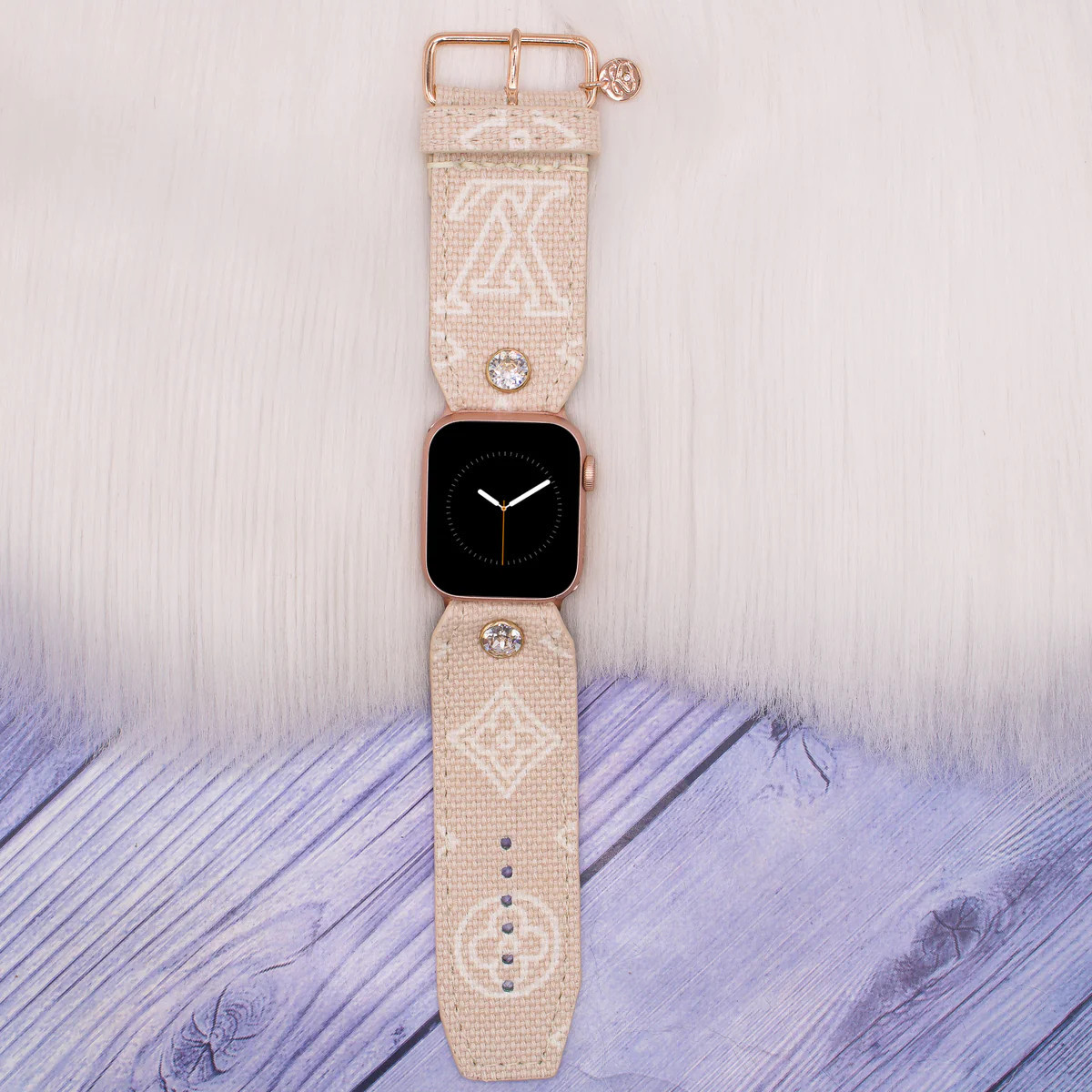 PRE-ORDER - Upcycled Tan LV Ipanema with Jade Blue Watchband | Sparkl