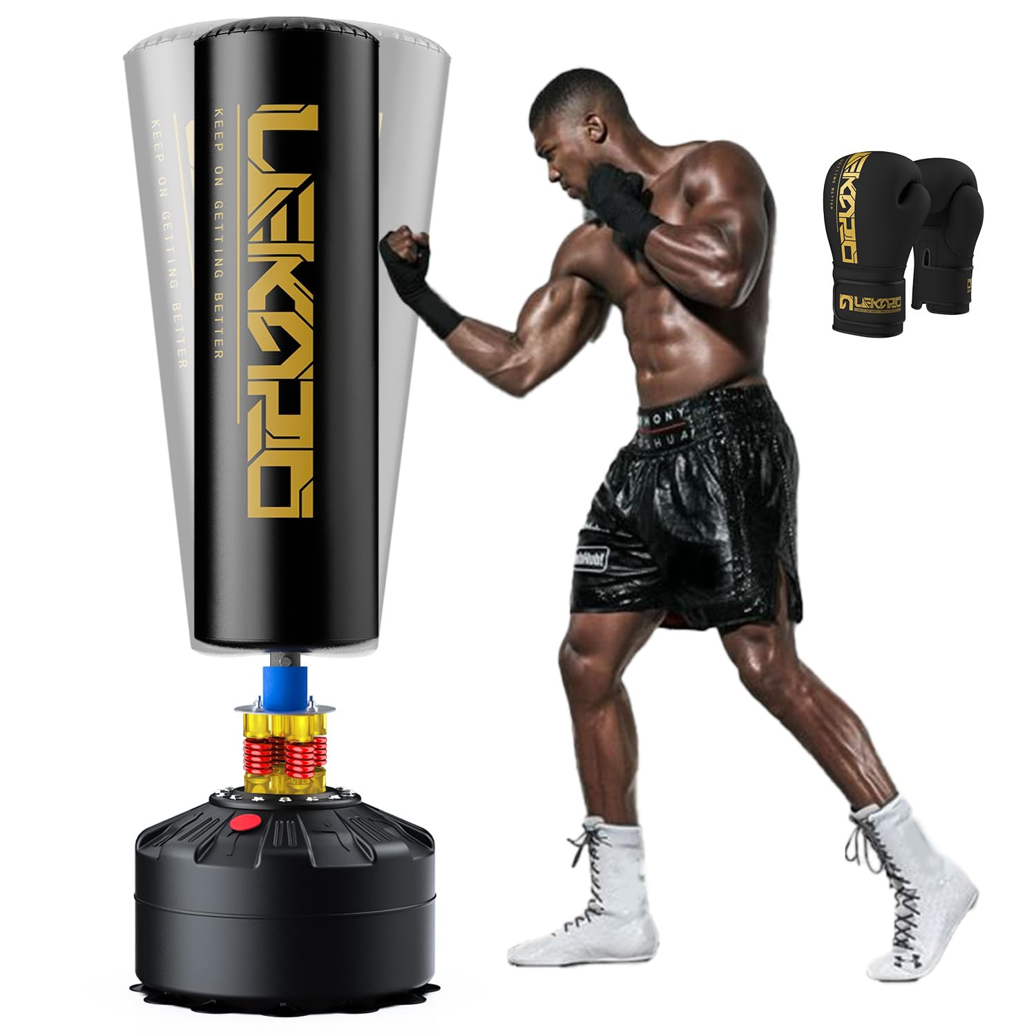 LEKÄRO Freestanding Punching Bag with Boxing Gloves, Heavy Boxing Bag with Stand for Adult Kids,... | Amazon (US)