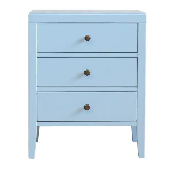 Painted Wood Storage Nightstand With Drawers by East at Main - Blue | Bed Bath & Beyond