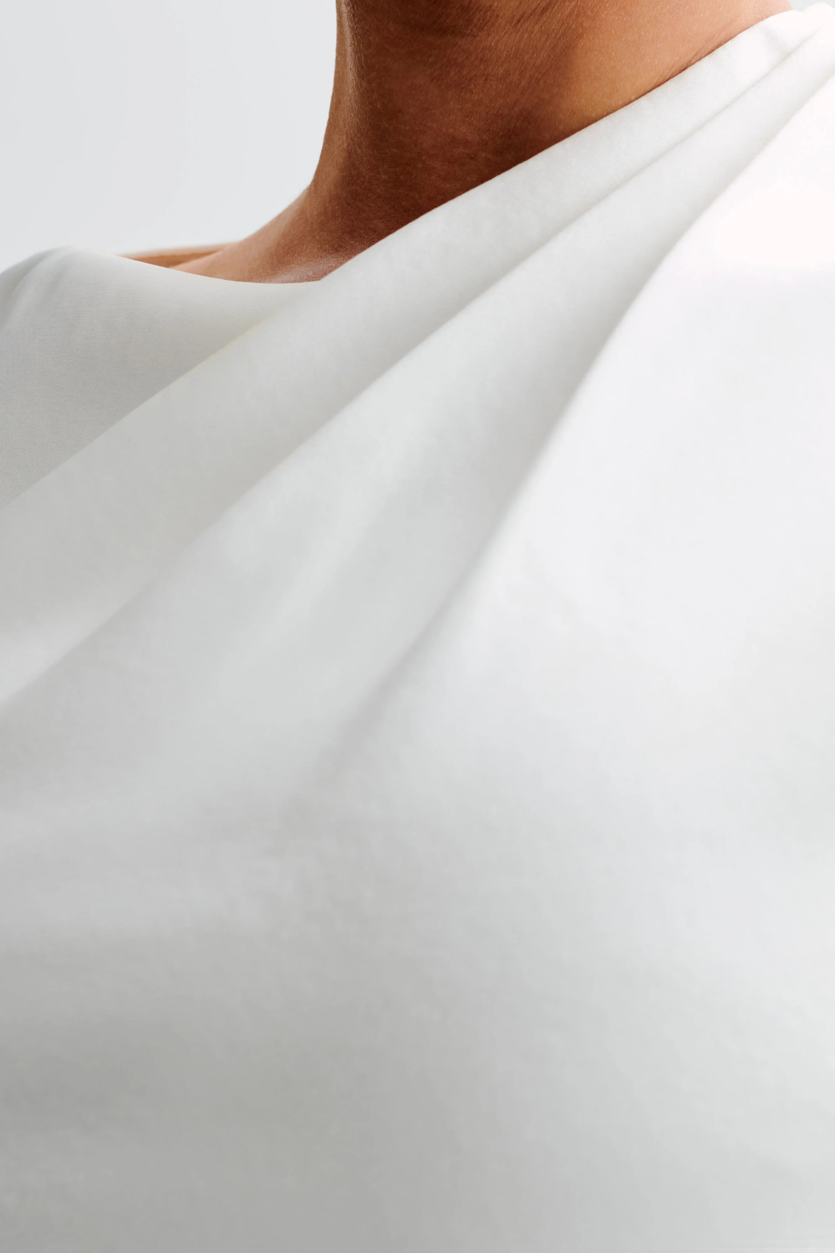 Granger Satin Structured Mini Dress - White | MESHKI US