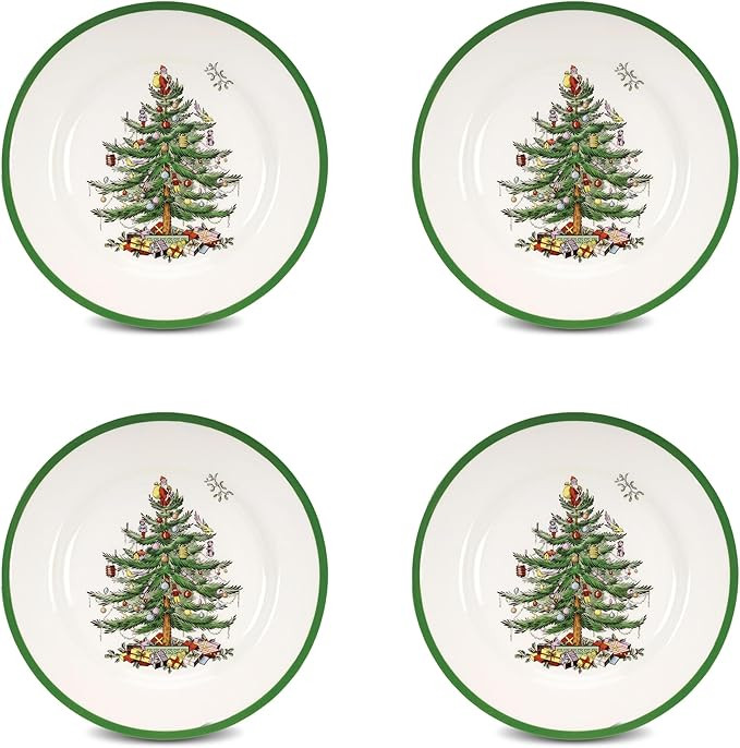 Spode Christmas Tree 10.5" Dinner Plate (Set of 4) - Festive Holiday Stoneware Plate with Christm... | Amazon (US)