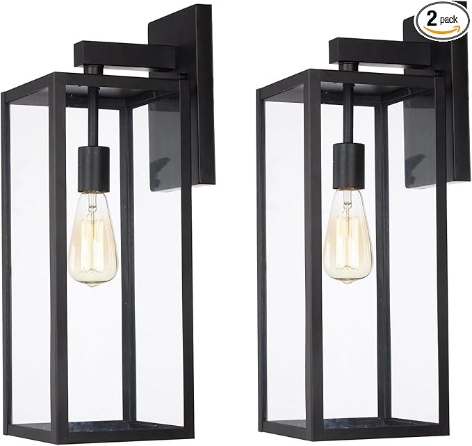 2 Pack Large Outdoor Sconce Lights,18 Inch Outdoor Wall Lantern Light,Exterior Sconce Metal and G... | Amazon (US)