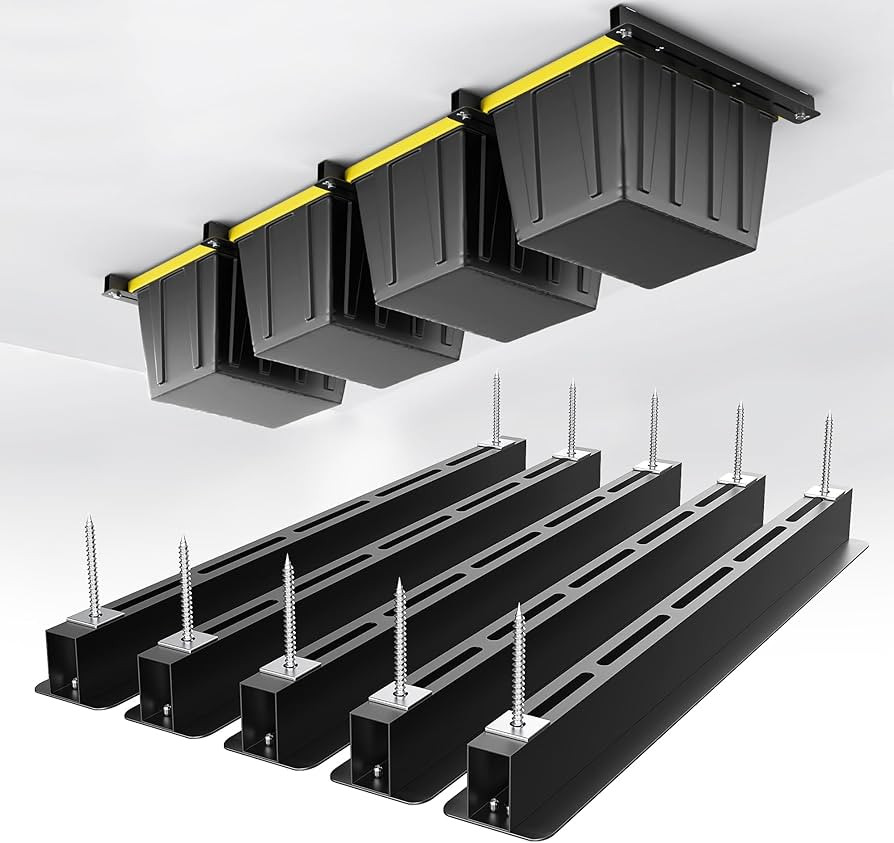 EVERHANGER Ceiling Storage Rack, Heavy Duty Overhead Garage Storage Rack, Adjustable Ceiling Bin ... | Amazon (US)