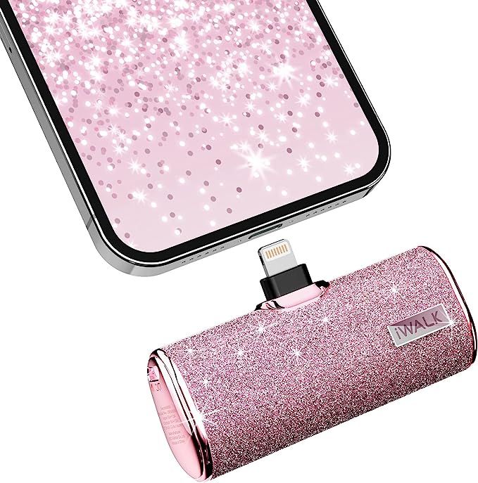 iWALK Small Portable Charger Power Bank 4500mAh Ultra-Compact Sparkly Battery Pack Compatible wit... | Amazon (US)