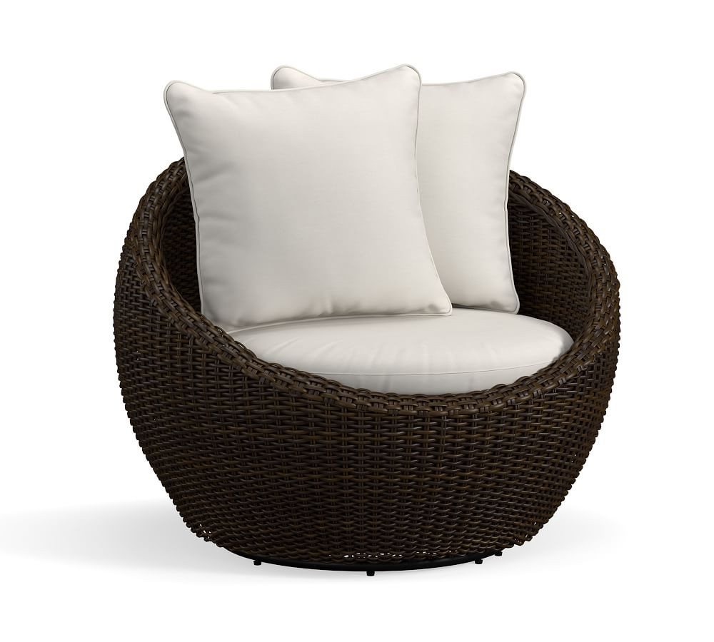 Torrey All-Weather Wicker Papasan Swivel Chair | Pottery Barn (US)