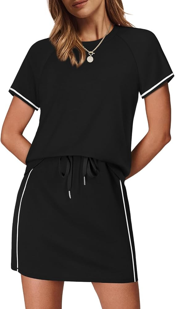 Sampeel 2 Piece Sets for Women Skirt Sets Summer Outfits Womens Clothing Set Travel Workout Skort... | Amazon (US)