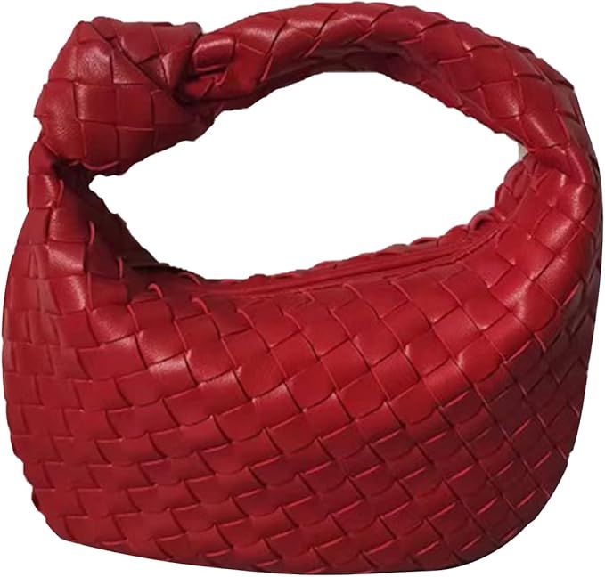 Women Handbag 2022 Leather Shoulder Bag Retro Woven Handmade Woven Hobo bag Fashion Dumpling Pouc... | Amazon (US)