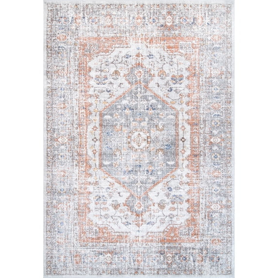 nuLOOM Vintage Jacquie Floral Area Rug, 8' x 10', Silver | Walmart (US)