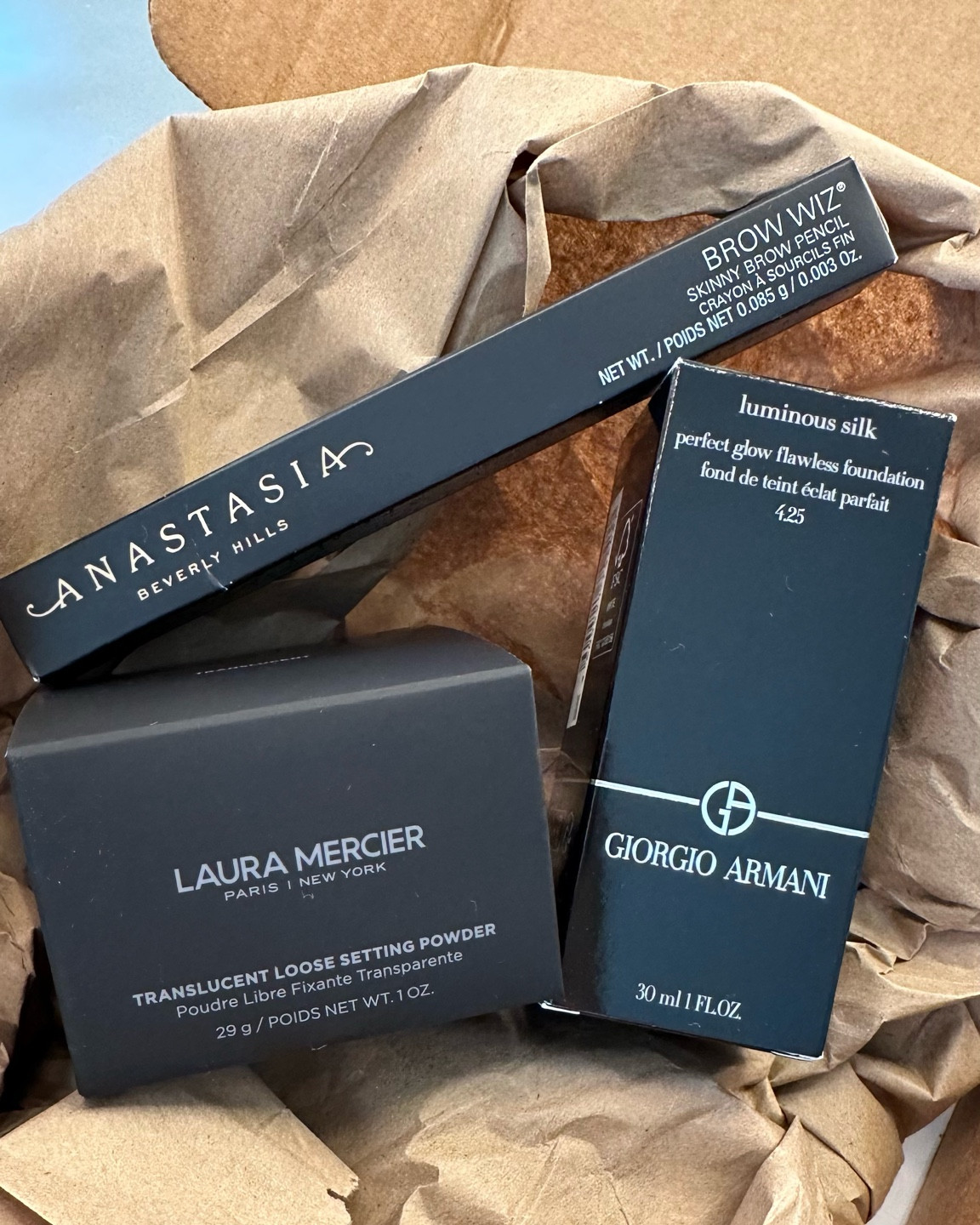 My order was just delivered. 
I tried it, and now it’s my favorite foundation 😍
Armani foundation 
Laura Mercier Setting Powder
Anastasia Beverly Hills brows pencil

#LTKbeauty #LTKsalealert #LTKFind