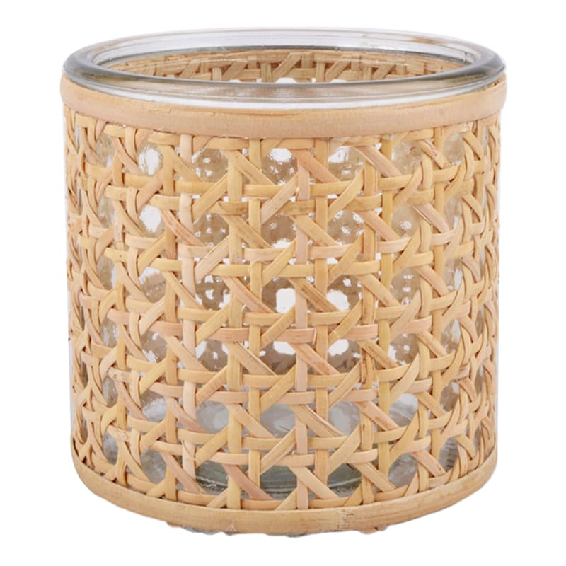 Grace Mitchell Cane Wrapped Glass Vase, 4" | At Home