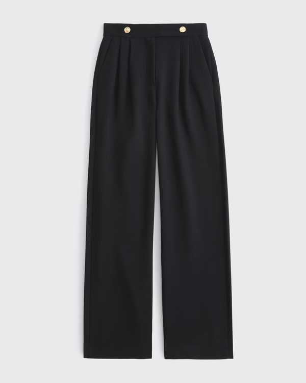 Curve Love A&F Sloane Tailored Wide Leg Pant | Abercrombie & Fitch (UK)