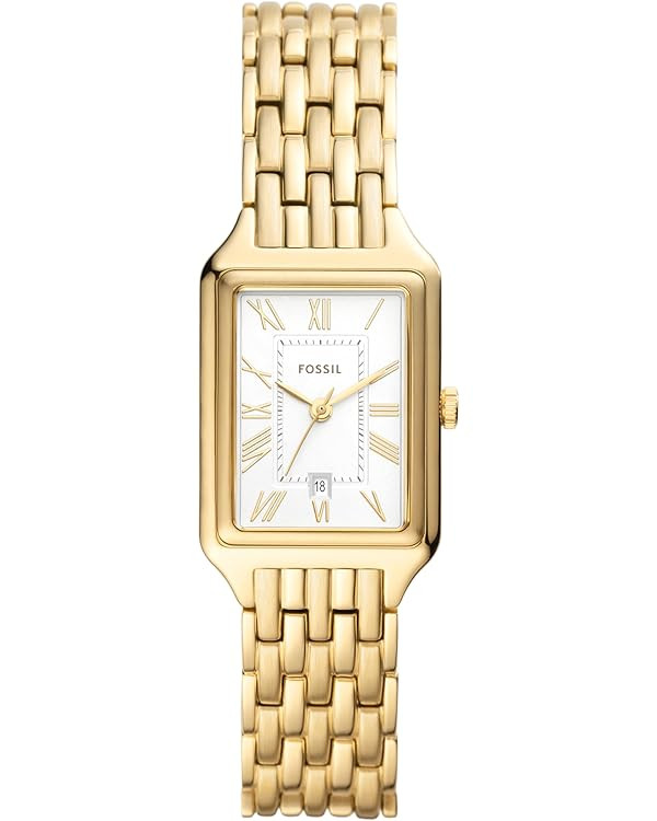 Fossil Raquel Women's Watch with Rectangular Case and Stainless Steel Bracelet or Leather Band | Amazon (US)