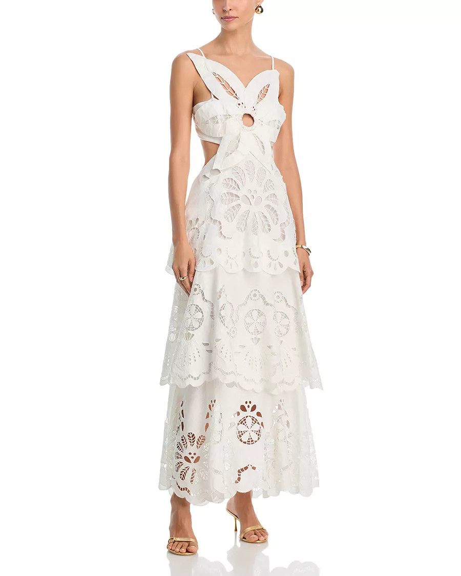 White Floral Richelieu Eyelet Maxi Dress | Bloomingdale's (US)