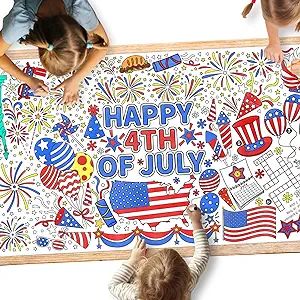 Gatherfun 4th of July Coloring Tablecloth | Patriotic Giant Poster 31.5x72 | Ideal for Independen... | Amazon (US)