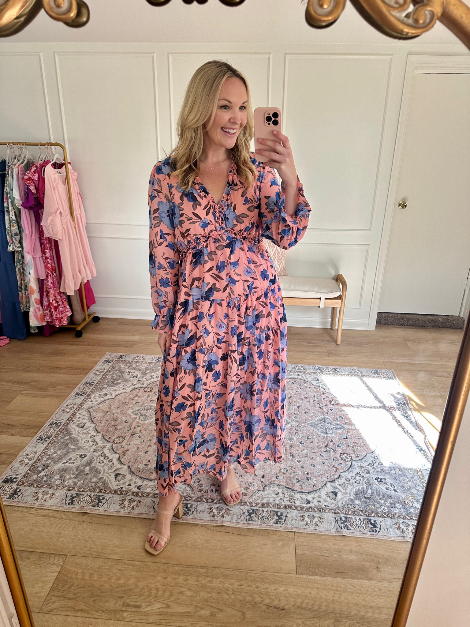 Flowy Amazon spring maxi dresses! I’m wearing a med. love the colors on this and the long sleeves - great for the transition into spring 💕 Easter dress - spring outfit - vacation 

#LTKfindsunder50 #LTKmidsize #LTKSeasonal