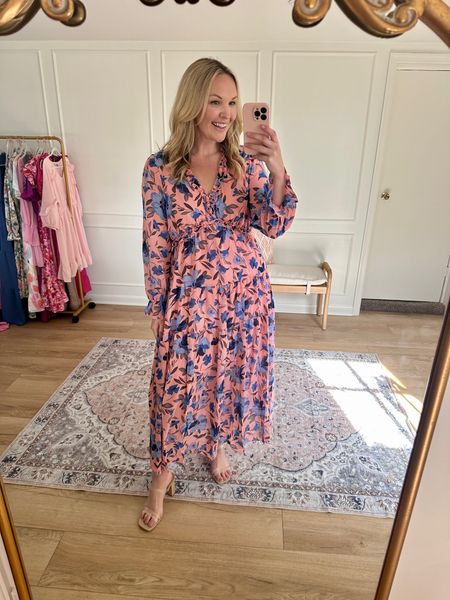 Flowy Amazon spring maxi dresses! I’m wearing a med. love the colors on this and the long sleeves - great for the transition into spring 💕 Easter dress - spring outfit - vacation 

#LTKfindsunder50 #LTKmidsize #LTKSeasonal