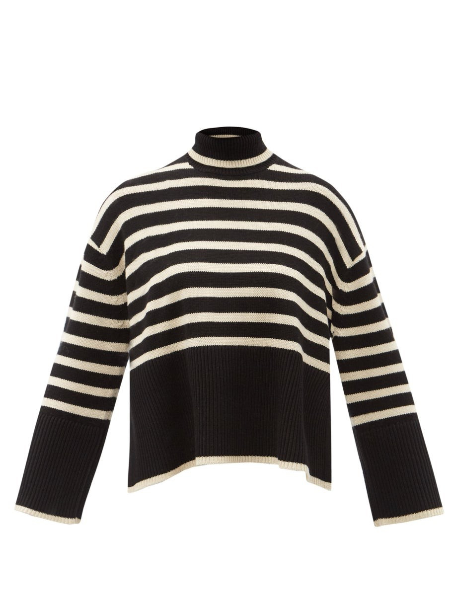 Striped roll-neck wool-blend sweater | Matches (UK)