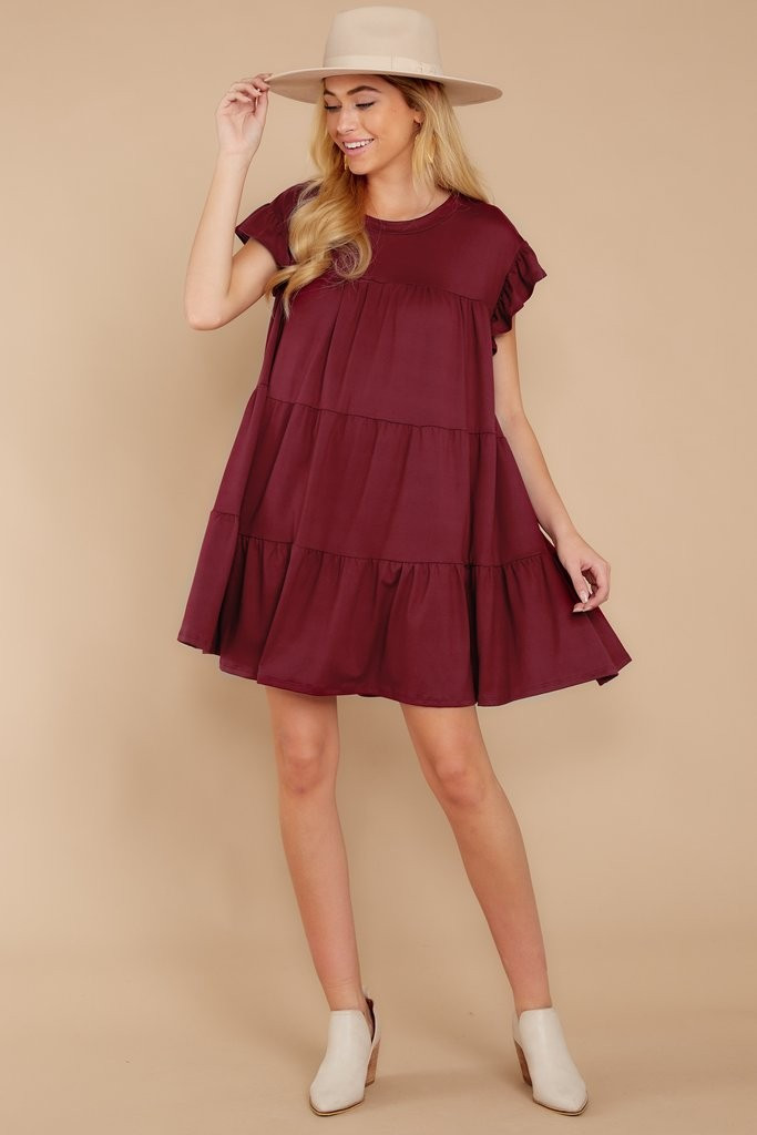 Sweet Persuasion Wine Dress | Red Dress 