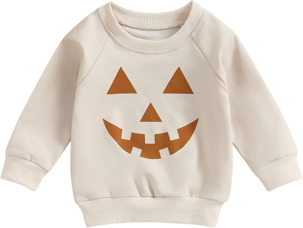 CREAIRY Newborn Toddler Baby Boy Girl Halloween Outfit Pumpkin Pullover Sweatshirt Long Sleeve T-... | Amazon (US)