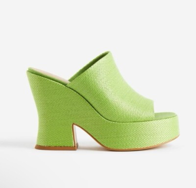 H&M straw mules platform sandals chunky NWT | eBay US