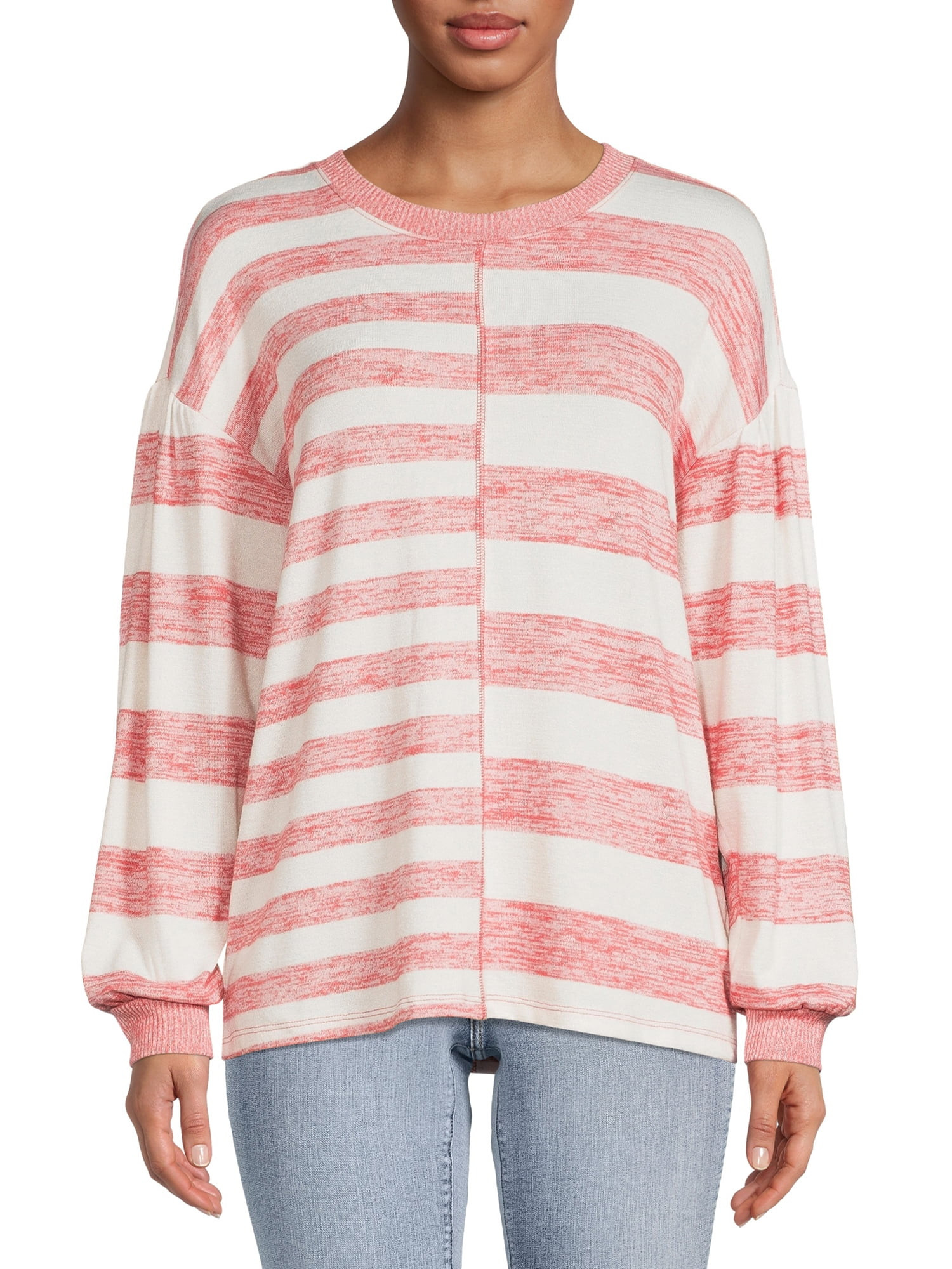Sheer Salmon Winter White Stripe | Walmart (US)