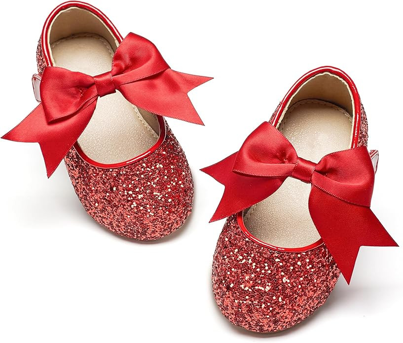 GINFIVE Toddler Girls Dress Shoes Little Girls Mary Janes Ballerina Flats Shoes Toddler | Amazon (US)