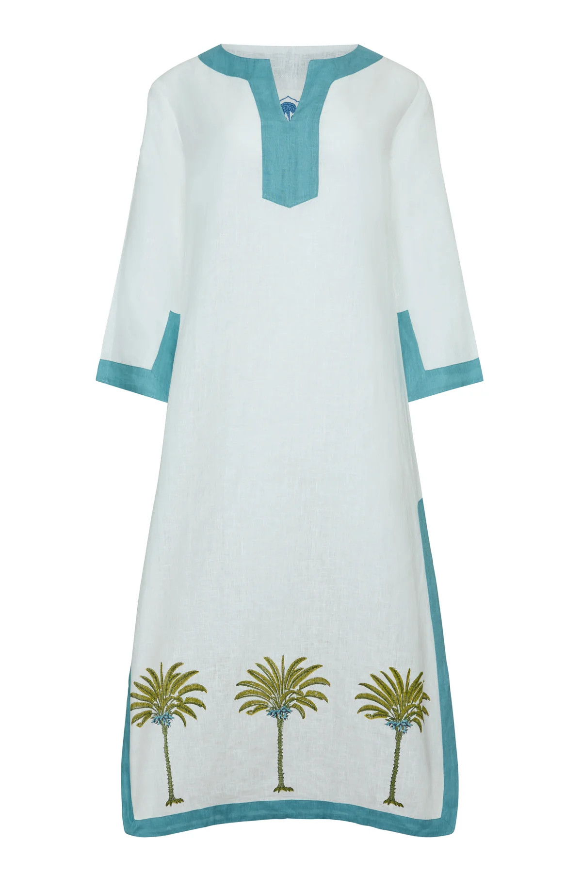 Hampton Caftan Blue Palm | Over The Moon