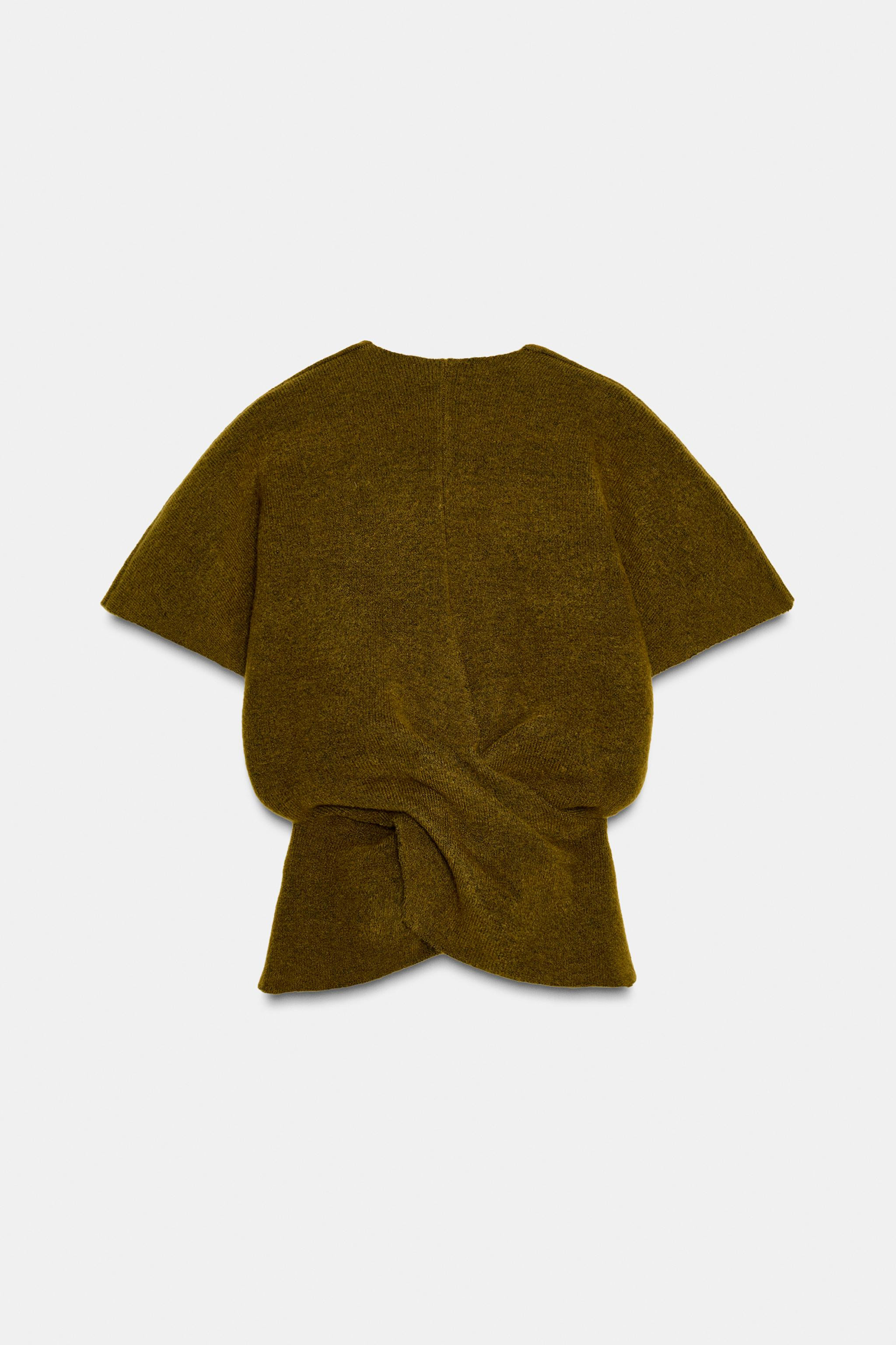 SHORT SLEEVE DRAPED KNIT JUMPER | Zara US