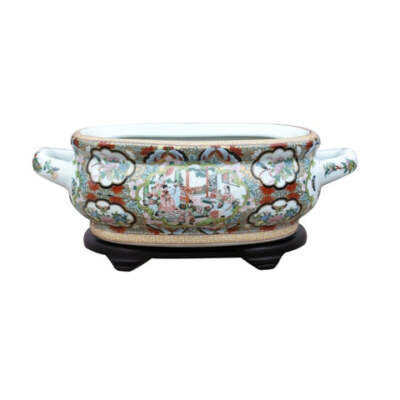 Rose Canton Porcelain Foot Bath with Base | eBay | eBay US