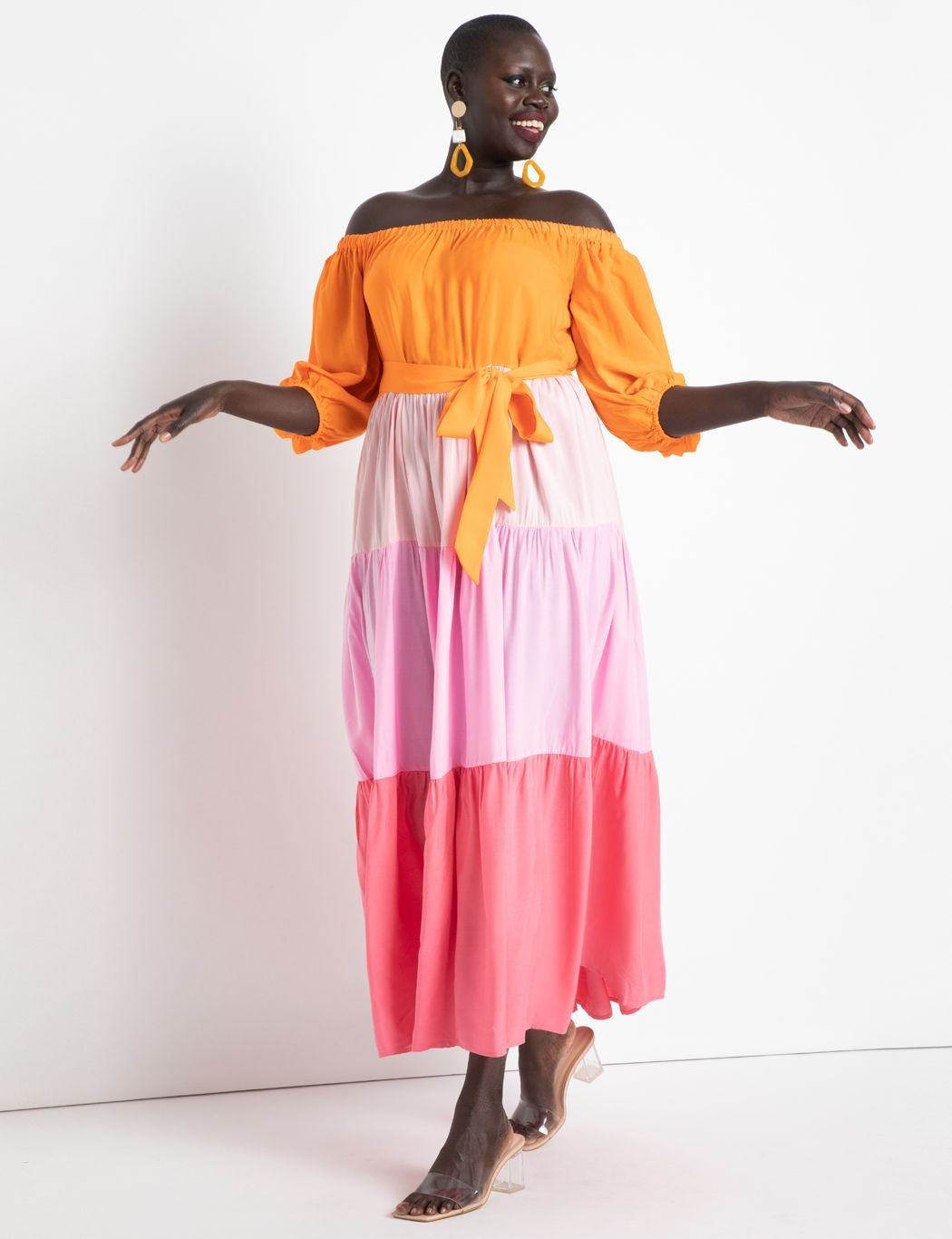 Off the Shoulder Ombre Dress | Eloquii