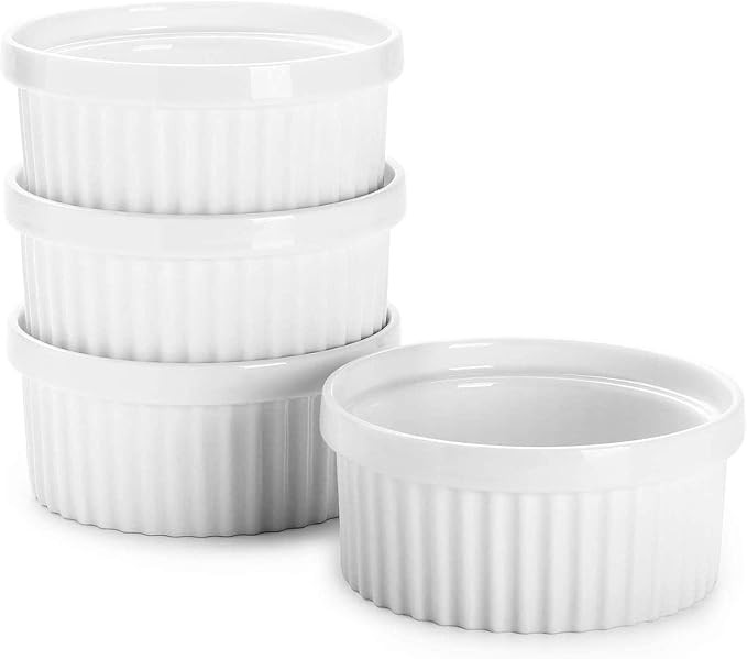 Sweese 501.403 Porcelain Souffle Dishes, Ramekins for Baking - 8 Ounce for Souffle, Creme Brulee ... | Amazon (US)