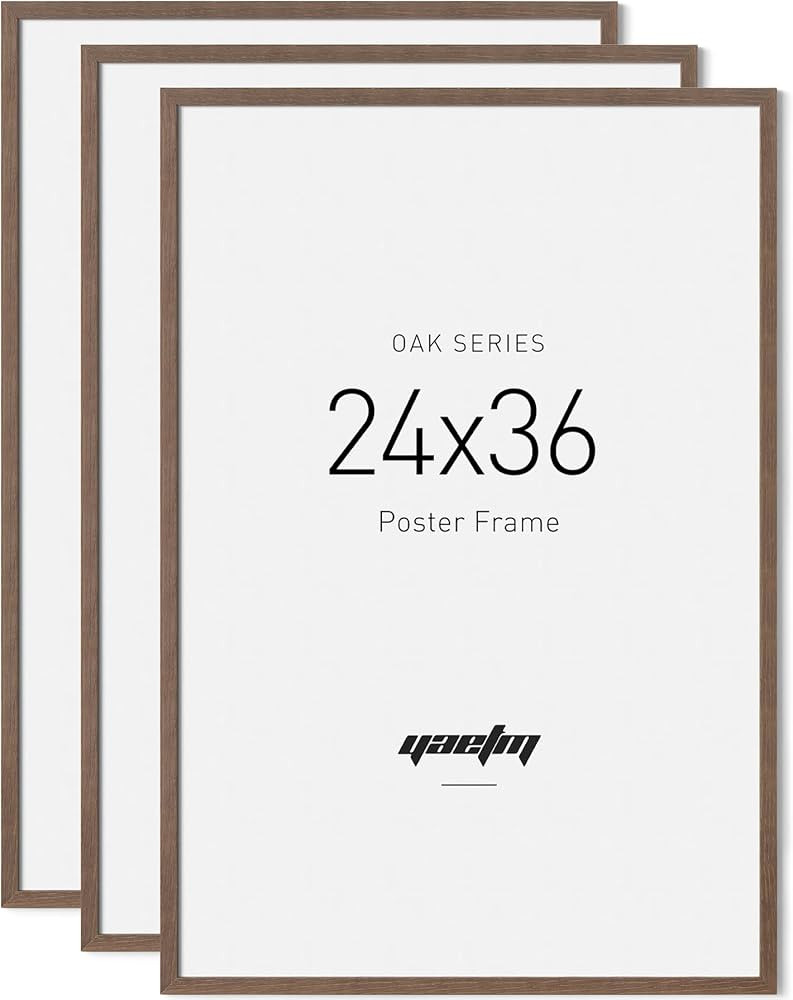 Yaetm Minimalist 24x36 Poster Frame – Solid Walnut Wood Frame 24 x 36 for Picture & Art Print, ... | Amazon (US)