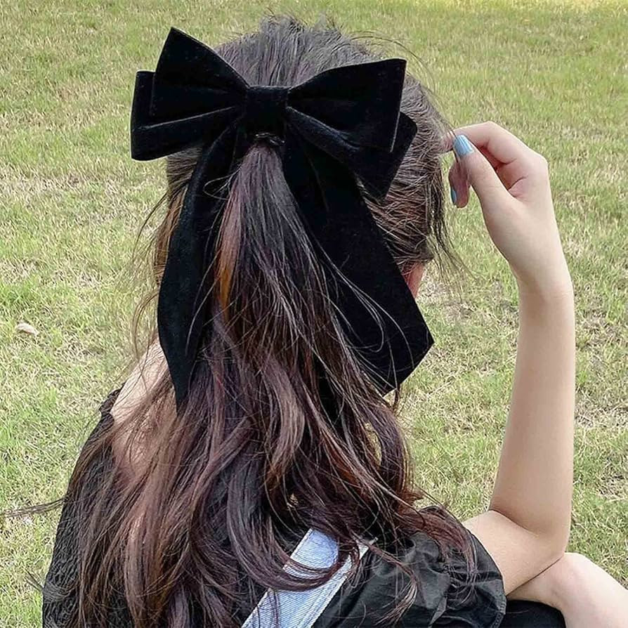 Velvet Hair Bow Tail Satin Bow Long Tail Headpieces Winter Hair Barrette Headwear Hair Accessorie... | Amazon (US)