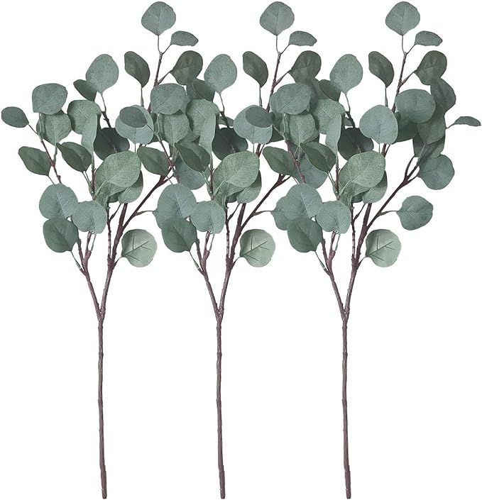 ZHIIHA 3 pcs Artificial Eucalyptus Garland Long Silver Dollar Leaves Foliage Plants Greenery Fake... | Amazon (CA)