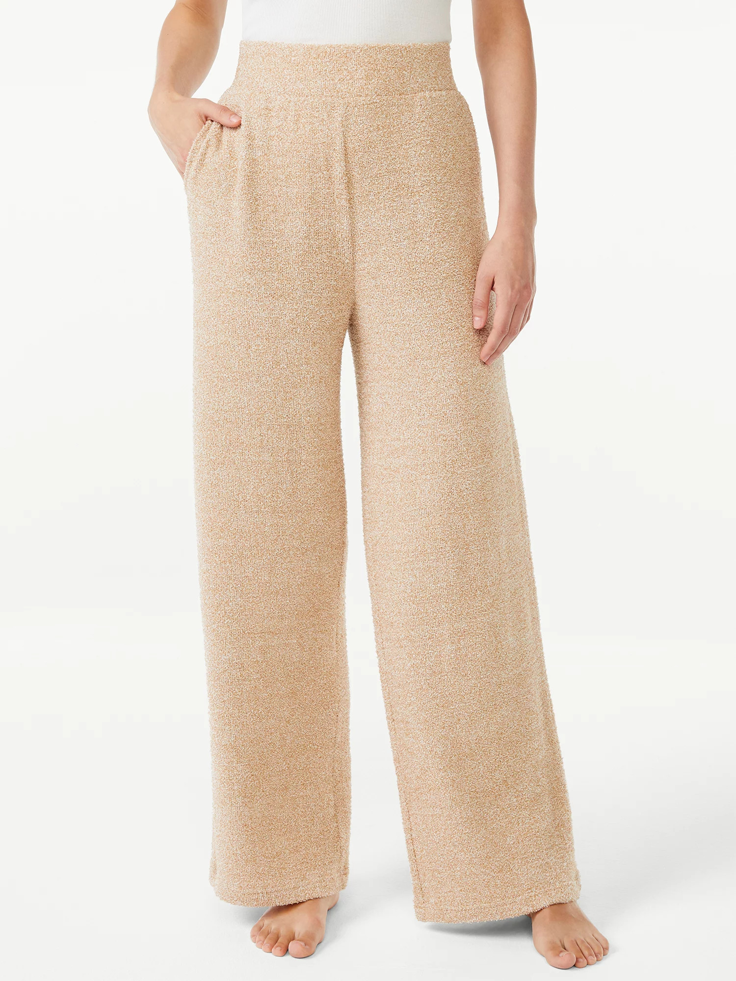 Joyspun Women's and Women's Plus Chenille Wide Leg Pajama Pants, Sizes up to 3X - Walmart.com | Walmart (US)