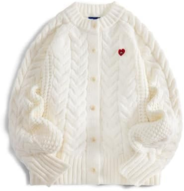 Aelfric Eden Chunky Cardigan Sweaters for Women Oversized Cable Knit Open Front Cardigans Long Sl... | Amazon (US)