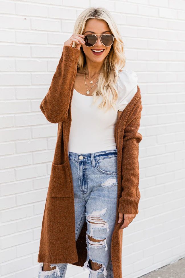 Undeniable Moment Rust Duster Cardigan FINAL SALE | The Pink Lily Boutique