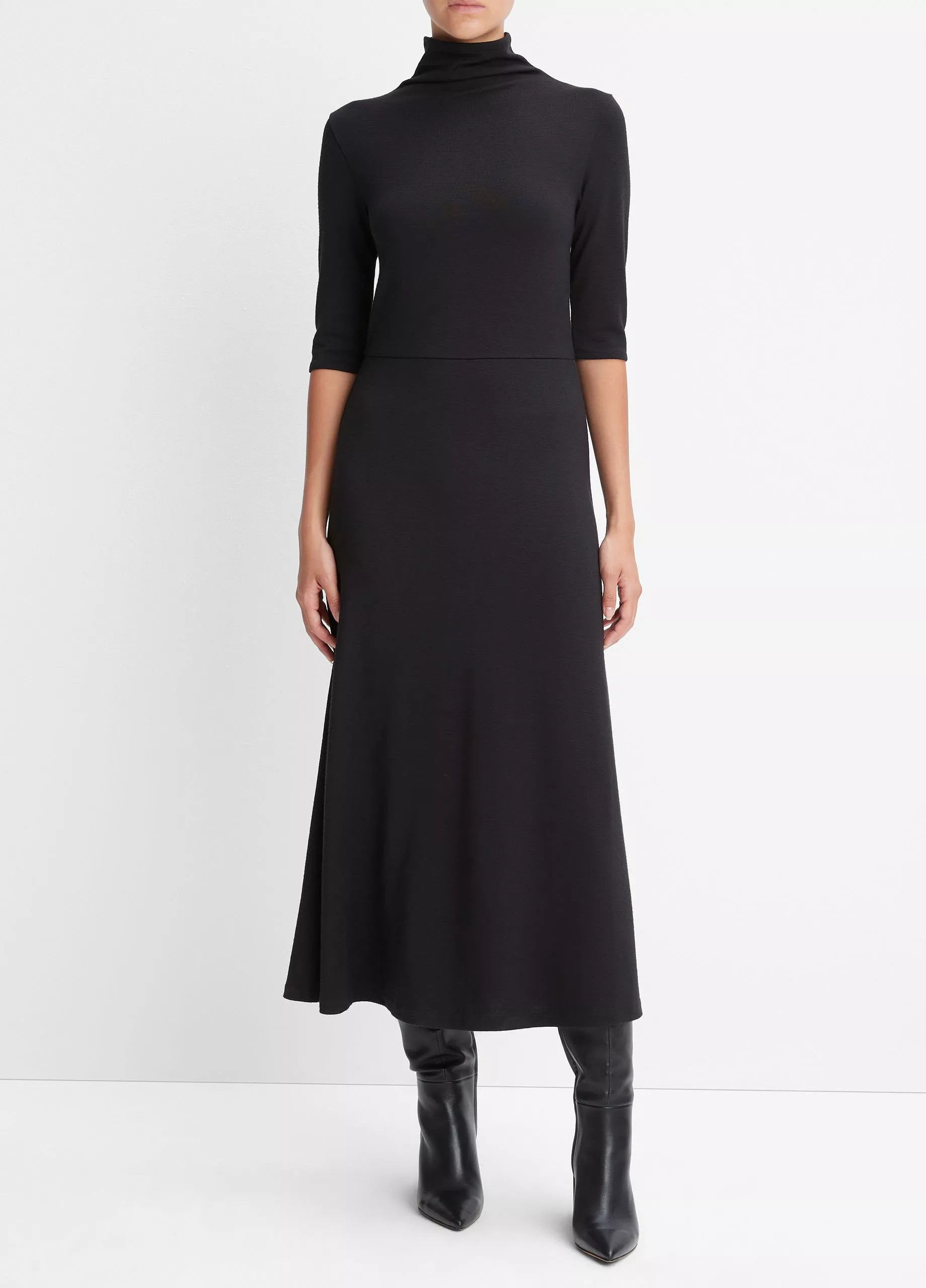 Elbow-Sleeve Turtleneck Dress | Vince LLC