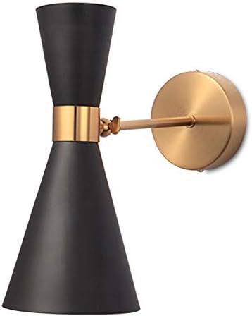 H XD GLOBAL E27 Modern Minimalist Style Wall Sconce Lamps Lighting, Simplicity Black Iron Wall Lamp, | Amazon (US)