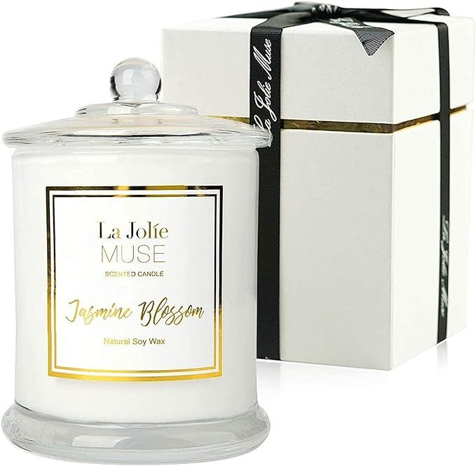 LA JOLIE MUSE Jasmine Scented Candles with Gift Box, Candles Gifts for Women, Natural Soy Wax Can... | Amazon (US)