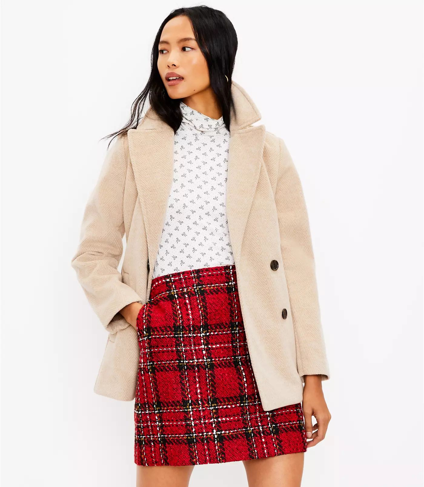 Tweed Pocket Skirt | LOFT