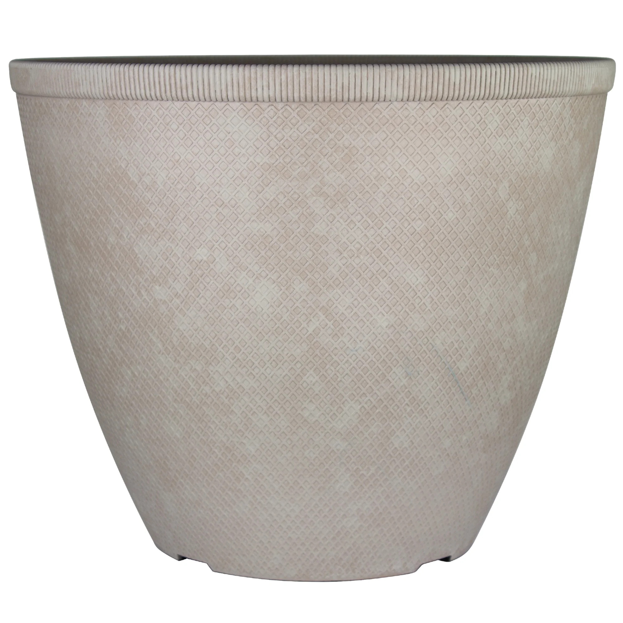 Better Homes & Gardens 18in Camille Plastic Planter, Limestone | Walmart (US)