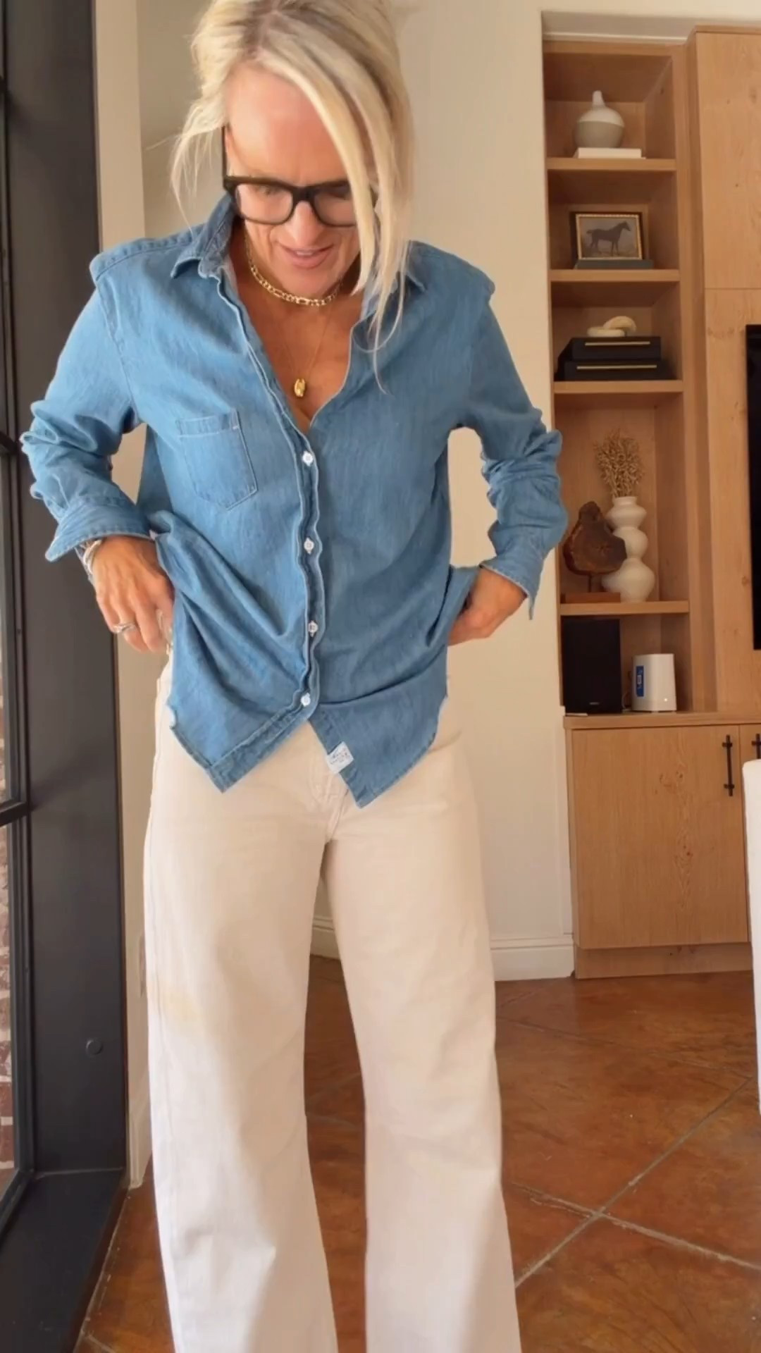 A neutral color combo layered with a touch of denim ￼

Sweater - TTS small, this color is cement marl (out of stock) but speckled beige would be my next t choice! Or Heather brown 
This sweater is 100% organic cotton!

Denim- fit is TTS, the exact pair I have on are a premium pair of denim and so they are pricey. I am linking other denim that will achieve the same outfit look as options. 

If you chose the Madewell darted barrel (have & love!) size down one size and you will still have a tiny bit of oversized fit! These are about $100 and will still achieve this look ..
But I will say the ones I have on….i'll be wearing over and over again. So good 


#LTKOver40 #LTKgrwm #LTKootd