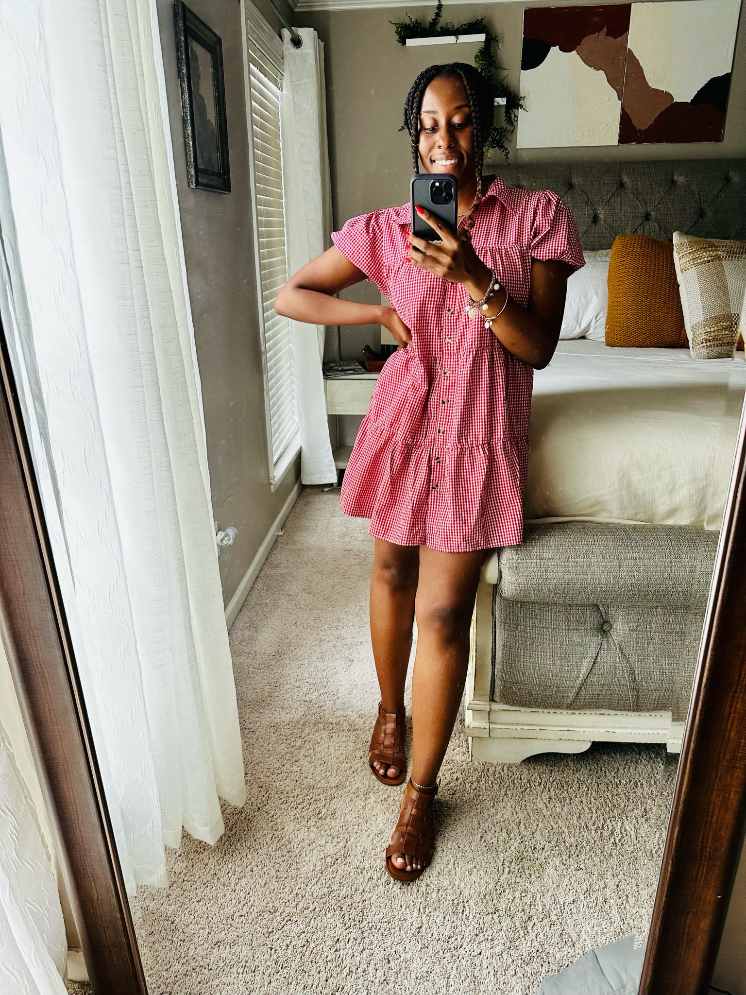 Summertime casual! Shop similar #summerdresses below! #Gingham #Ginghamprint 5’7” wearing a size L.

#LTKFind #LTKtravel #LTKunder50