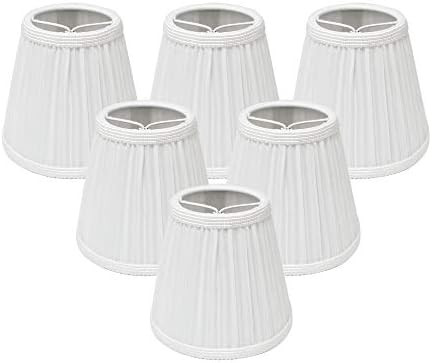 Royal Designs Designer Mushroom Pleat Empire Clip On Chandelier Lamp Shade, White, 3" x 5" x 4.5", S | Amazon (US)