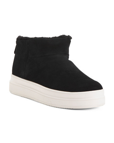 Waterproof Suede Cozy Sneaker Booties | TJ Maxx